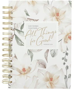 Image of Journal Wirebound White Floral All Things For Good Rom. 8:27