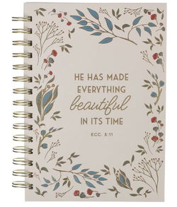 Image of Journal Wirebound Ivory Floral Everything Beautiful Ecc. 3:11