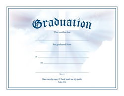 Image of Graduation – Certificate /Cross (Psalm 25:4) – 6 pk