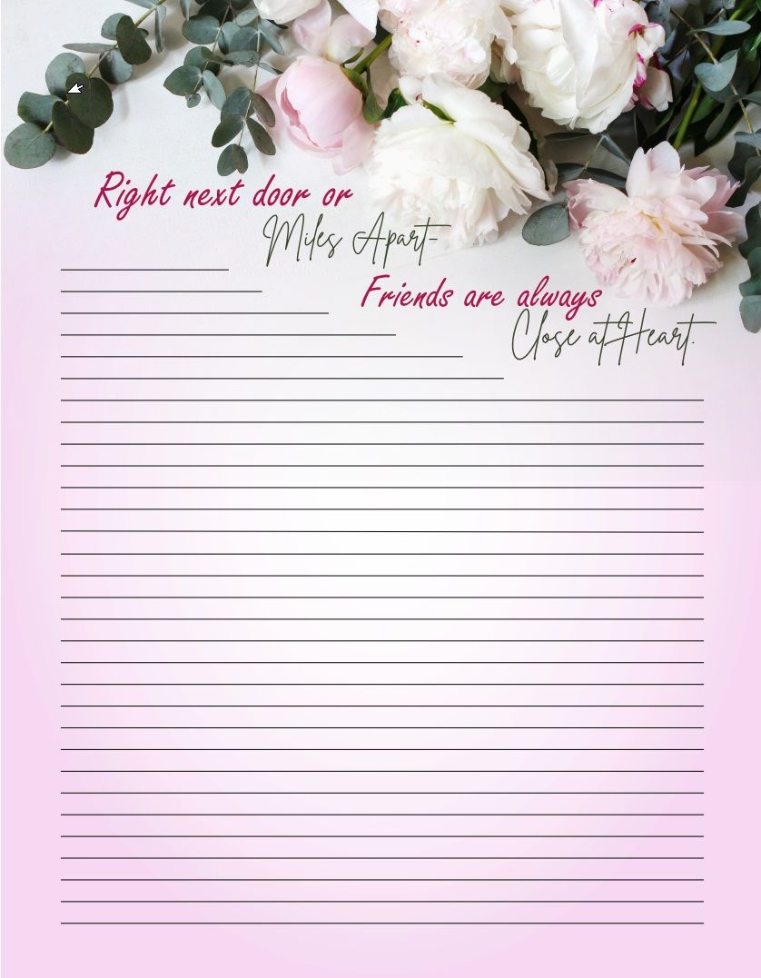 Image of Close at Heart Writing Paper 8.5 x11