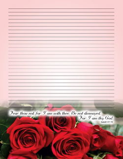 Image of Red Rose Writing Paper 8.5 x11