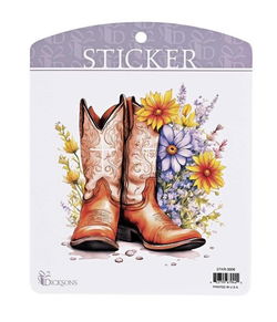 Image of Sticker Boots With Cross and Flowers
