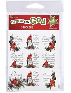 Image of Stickers Cardinal on Holly Square