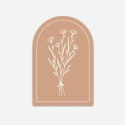 Image of Floral Arch Sticker – Peach
