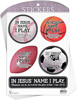 Image of Sticker Sports In Jesus Name I Play