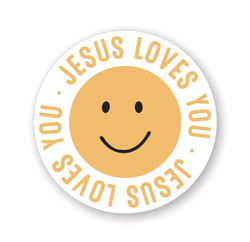 Image of Jesus Loves You Smiley Sticker