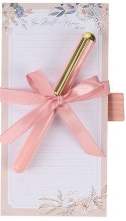 Image of Magnetic Shopping List w/pen Be Still Pink/Blue Floral