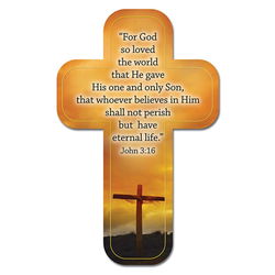 Image of Cross Bookmark Sunset Cross For God So Loved the World John 3:16