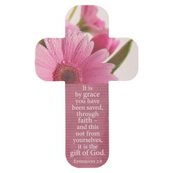 Image of Cross Bookmark Pink Daisy Gift of God Eph. 2:8