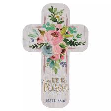Image of Cross Bookmark Floral He is Risen Matt. 28:6