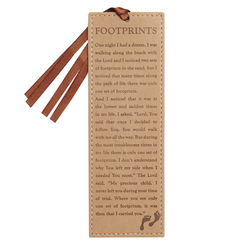 Image of Bookmark Faux Leather Footprints