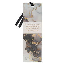 Image of Bookmark Gray Marble I Know the Plans Jer. 29:11