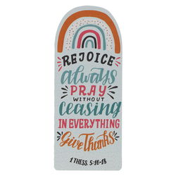 Image of Bookmark Blue Rainbow Rejoice Always 1 Thess. 5:16-18