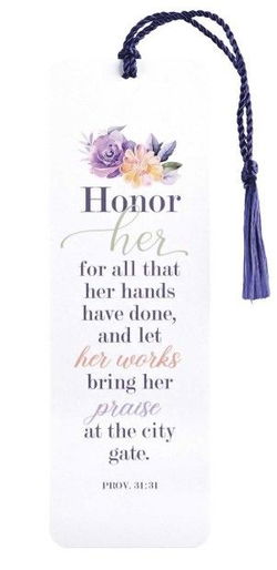 Image of Tassel Bookmark Honor Her Purple Floral