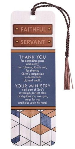 Image of Tassel Bookmark Faithful Servant Blue