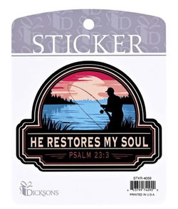 Image of Sticker He Restores My Soul Psalm 23:3