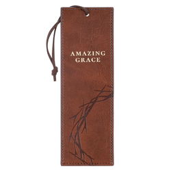 Image of Bookmark Faux Leather Crown of Thorns/Amazing Grace Isa. 53:5