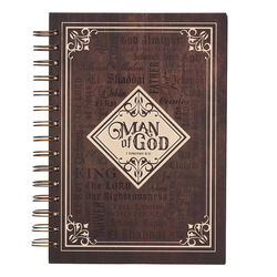 Image of Journal Man Of God Large Wirebound Brown – 1 Timothy 6:11