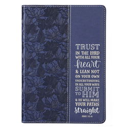 Image of Journal Trust in the Lord Navy Faux Leather Classic – Proverbs 3:5-5