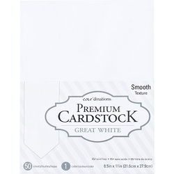 Image of Great White Smooth Cardstock 8.5’X11” 50/Pkg