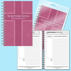 Image of Notebook-Scripture Notes Bible Study-Cross-Rose