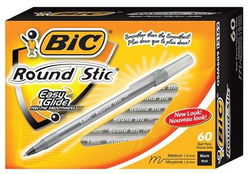 Image of Black Medium Bic Round Stik Pen 60/box