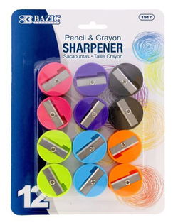Image of Pencil Sharpener – Pack of 12, Small Handheld Plastic
