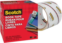 Image of Scotch Book Tape – 3′ Wide x 45ft Library Tape, Clear
