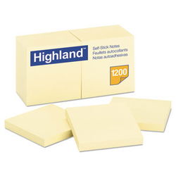 Image of Self Sticky Notes Yellow Highland 12/Pack