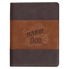 Image of Man of God Honey-brown and Espresso Executive Padfolio – 1 Timothy 6:11