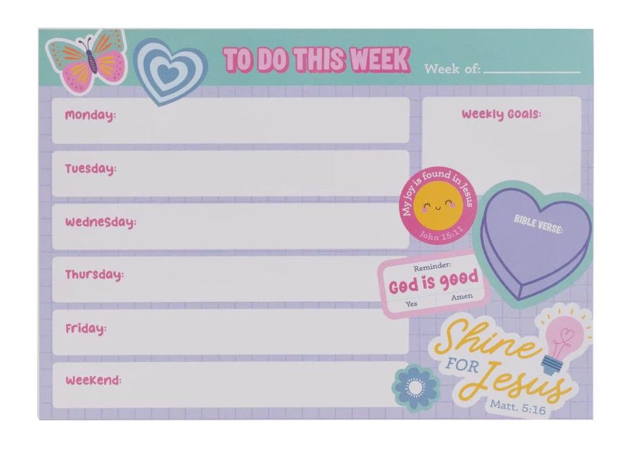 Image of Weekly Planner Undated Shine For Jesus Matt. 5:16