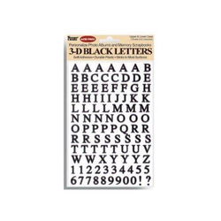 Image of Black Letter Stickers 3-D (242 characters)