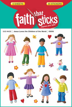 Image of Jesus Loves the Children of the World -Faith That Sticks Stickers