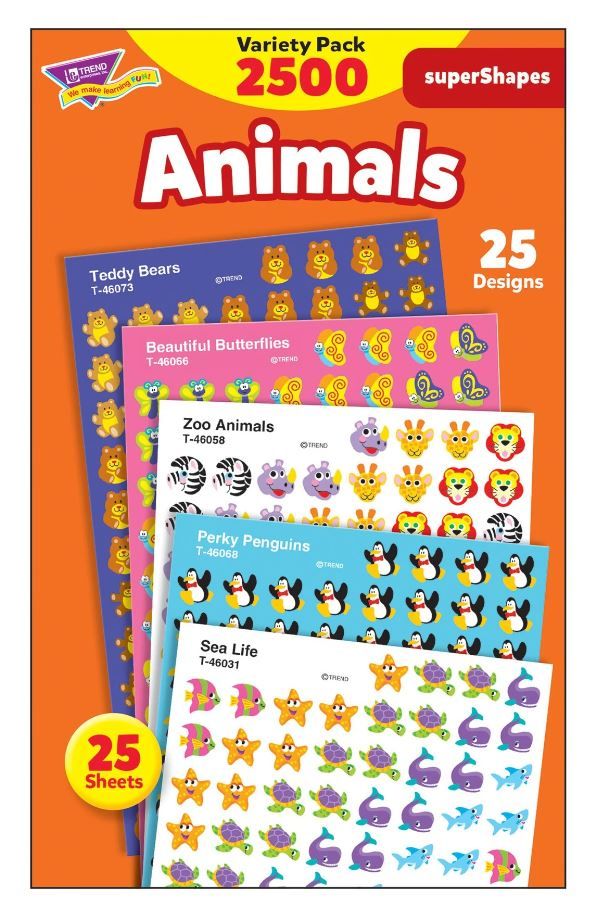 Image of Animals -SuperShapes Stickers Variety Pack