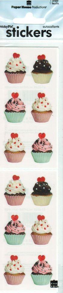 Image of Stickers Valentine Cupcakes