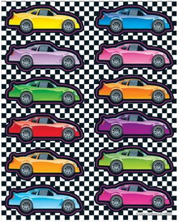 Image of Race Cars Shape Stickers