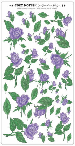 Image of Stickers Purple Rose 5 7/8 x 10″ sheet