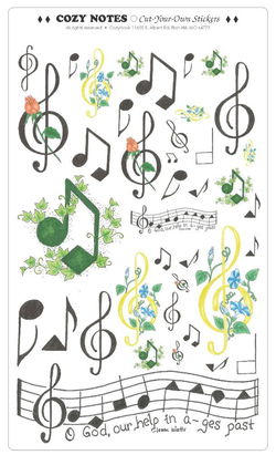 Image of Stickers Song Notes 5 7/8 x 10″ sheet