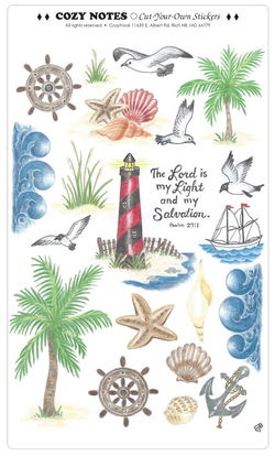 Image of Stickers Seashore 5 7/8 x 10″ sheet