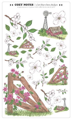 Image of Stickers Rustic Dogwood 5 7/8 x 10″ sheet