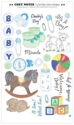 Image of Stickers Baby Boy 5 7/8 x 10′ sheet