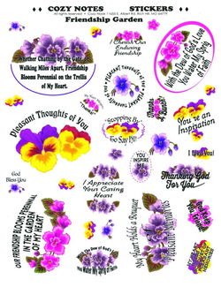 Image of Stickers Large Friendship Garden 8 1/2 x 11″ sheet