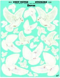 Image of Stickers Large Doves 8 1/2 x 11″ sheet