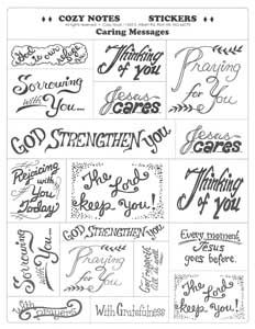 Image of Stickers Large Caring Messages 8 1/2 x 11″ sheet