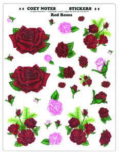 Image of Stickers Large Red Roses 8 1/2 x 11″ sheet