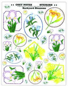 Image of Stickers Large Backyard Blossoms 8 1/2 x 11″ sheet