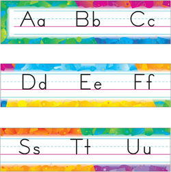 Image of Color Splash Alphabet Line Manuscript Bulletin Board Set