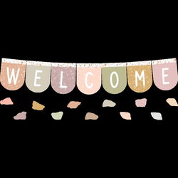 Image of Terrazzo Tones Welcome Bunting Bulletin Board