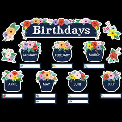 Image of Wildflowers Birthdays Mini Bulletin Board