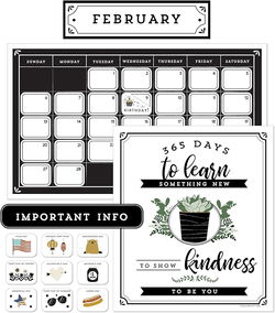 Image of Farmhouse Calendar Bulletin Board Set